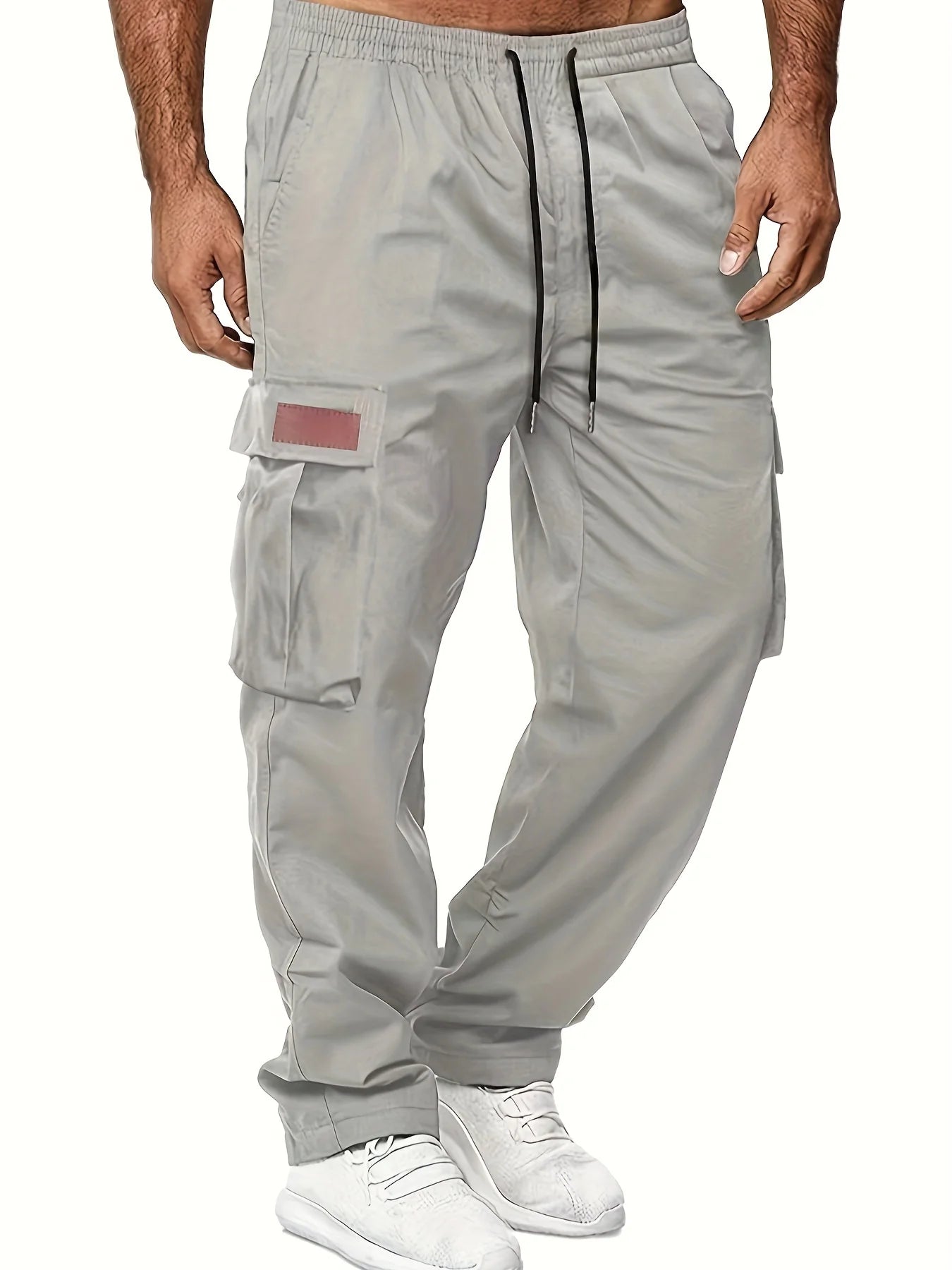 American style high street retro multi pocket workwear pants for men's new trendy loose straight leg versatile casual long pants