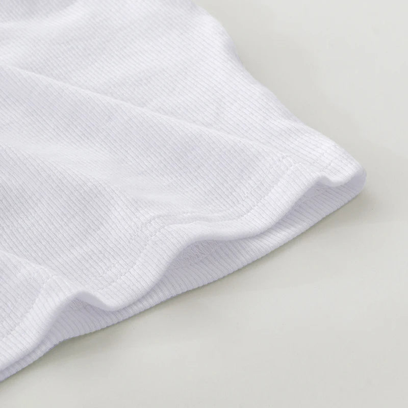 Knitted 94% Cotton Tank Tops Women Black White Sexy Low-Cut Back Cross Crop Tops For Women Streetwear Slimming Sports Vest