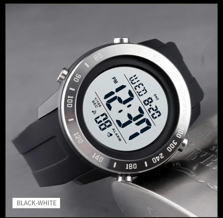 SKMEI 1524 2 Time LED Digital Wristwatches Mens Waterproof Chrono Count Down Male Hour montre homme Big Dial Sport Men Watch