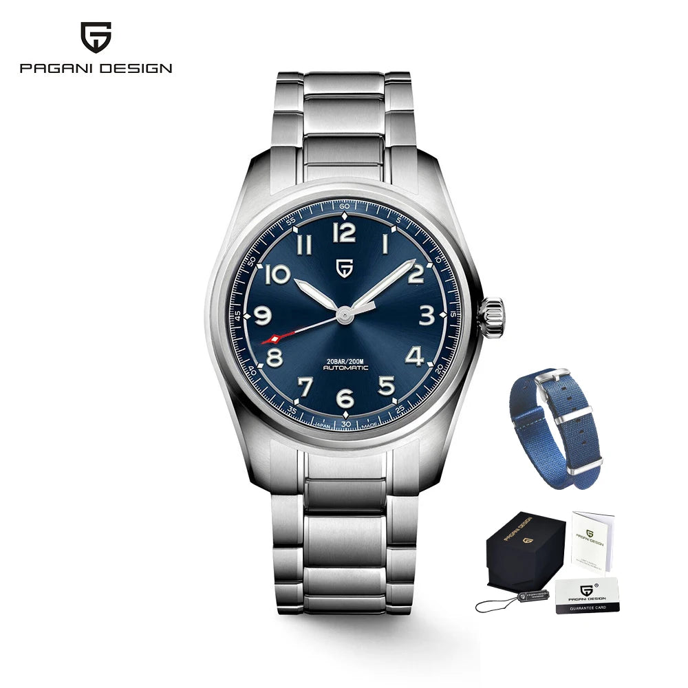 2025 PAGANI DESIGN Luxury Pilot Automatic Mechanical Watch 38MM Sapphire Waterproof Watch for Men Relogio Masculino PD1717 V2