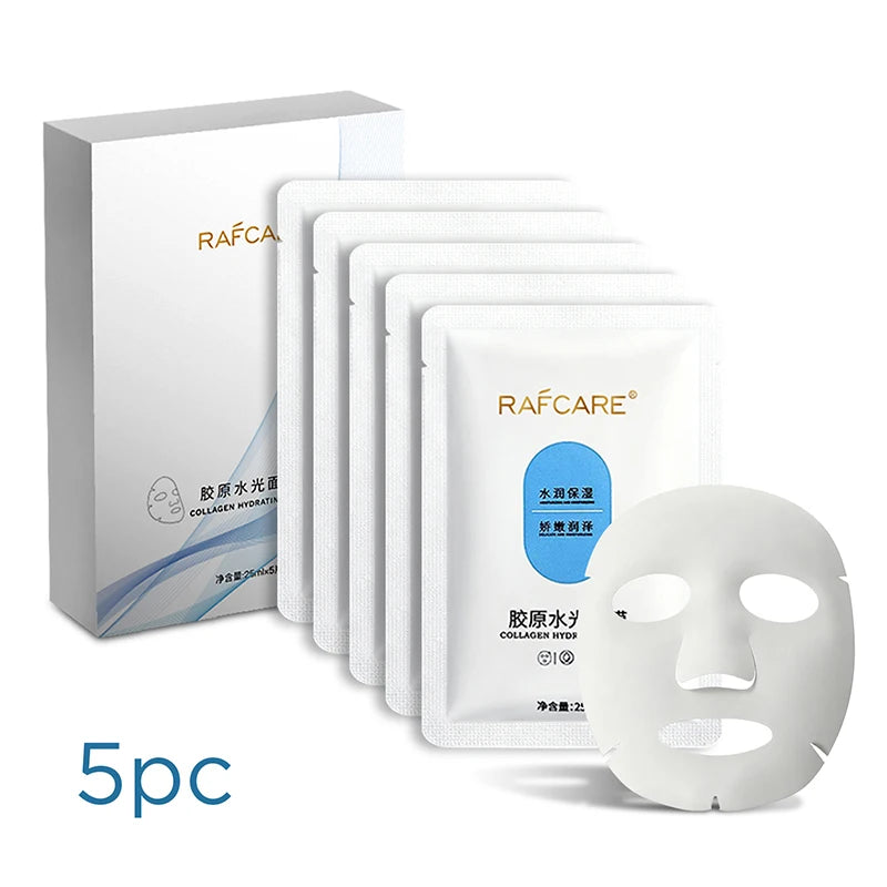 Bio Collagen Face Mask Shrink Deep Hydrating Overnight Mask Moisturizing Refreshing Brightening Face Skin Care 5Piece Set