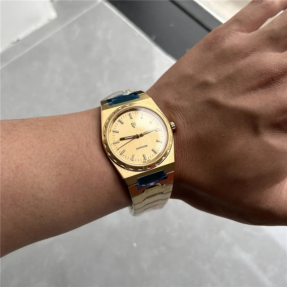 2025 New PAGANI DESIGN Men's Quartz Watch 37MM VJ21 Sapphire Stainless Steel Waterproof Wristwatches Reloj Hombre PDYS020