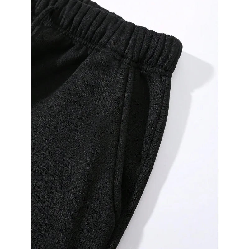 Men's casual solid-color stretch-drawstring sweatpants, loose-fitting jogging pants, perfect for all seasons, fall and winter.