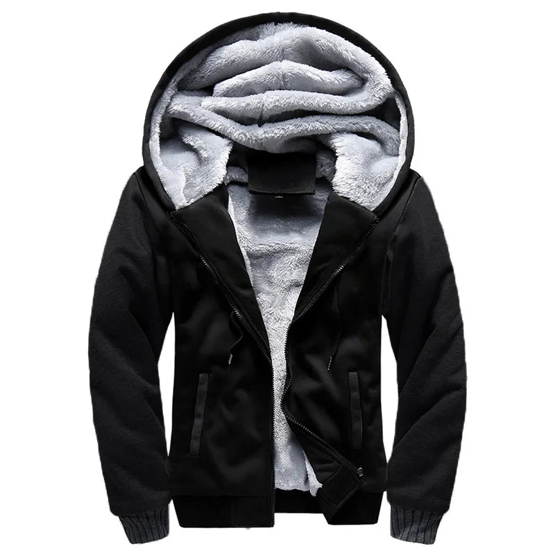 Men's Jacket Winter Camouflage Fleece Thicken Hooded Jackets Male Long Sleeve Coat Casual Zip Up Hoodies Streetwear Men's Coats