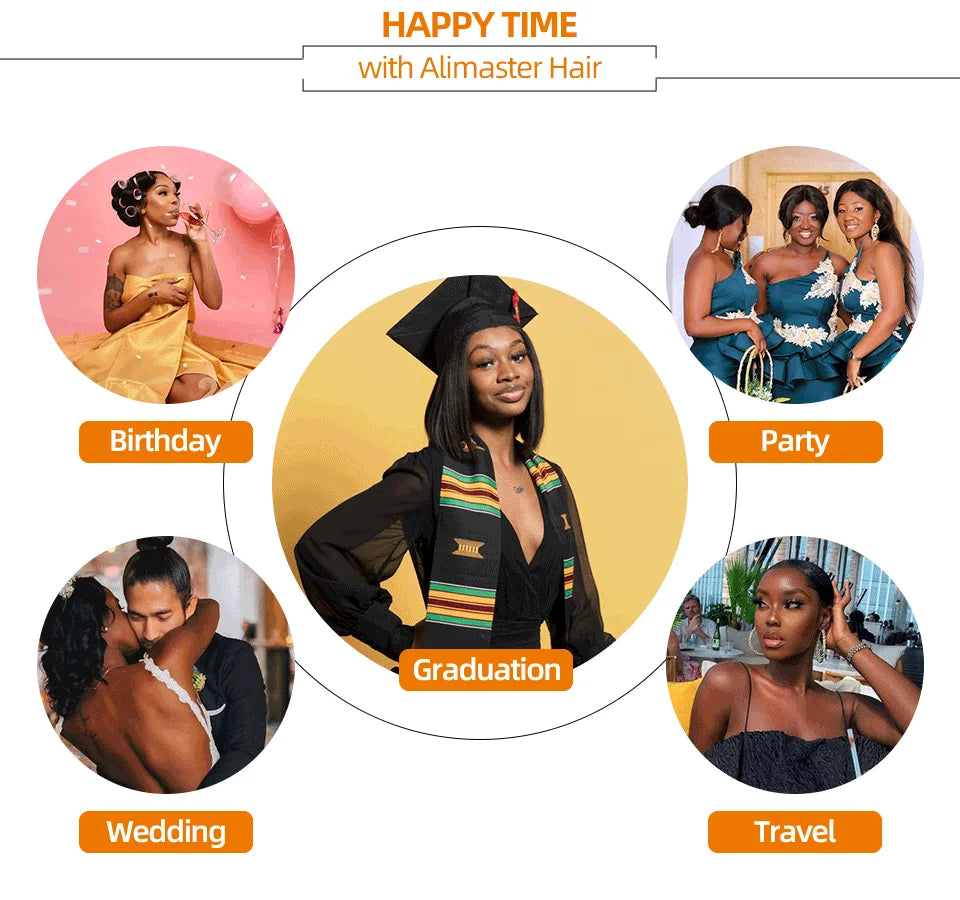 Short Bob Wig Loose Body Wave Wig With Bangs Brazilian Remy 100% Human Hair Wigs For Women Full Machine Glueless Wavy Bob Wigs