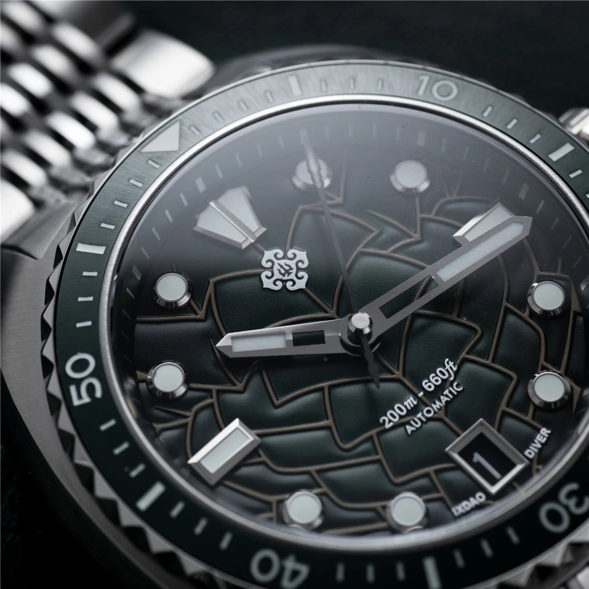 2025 New IXDAO IPOSE Automatic Mechanical Men Watch JD-X07S Dragon Scale Pattern Watch Stainless Steel BWG-9 Diving reloj hombre