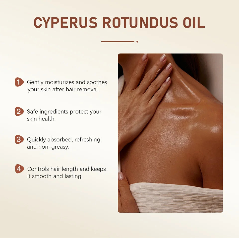 Semi-permanent Cyperus Rotundus Oil Hair Remover Armpit Legs Arms Hair Growth Inhibitor Beauty Skin Care Body Essential Oil