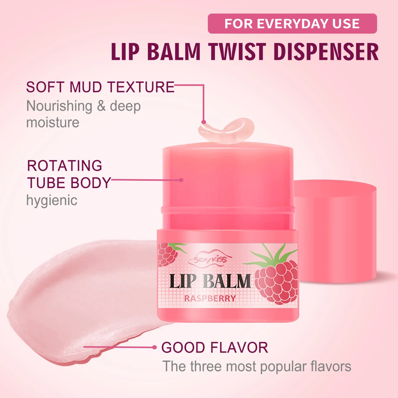 Moisturizing lip balm 20g Moisturizes dry lips, brightens lip color, softens dead skin, highly hydrates and smoothes lip skin