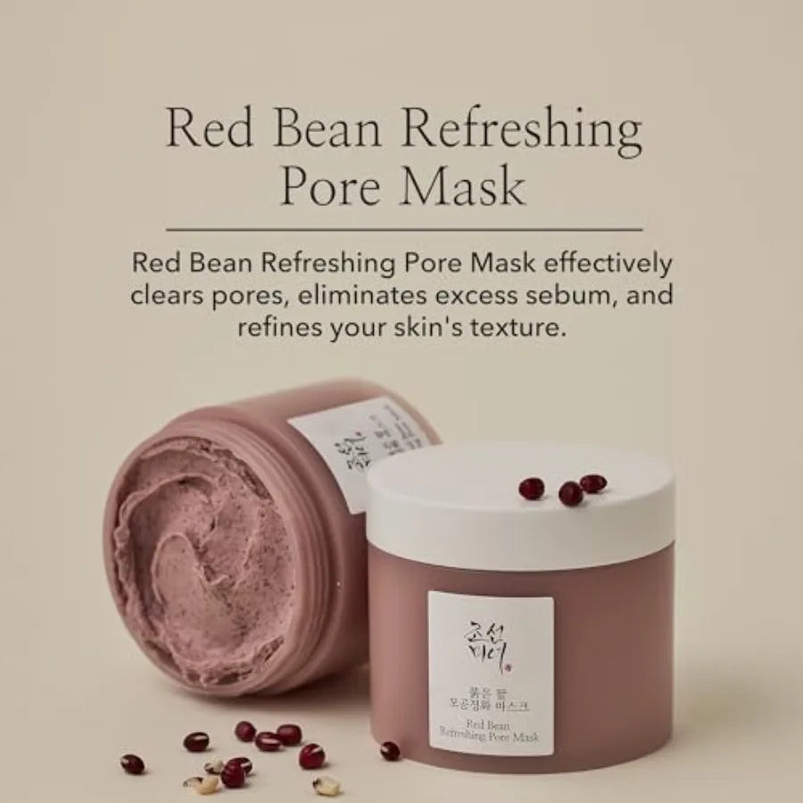 Red Bean Pore Refreshing Mask Mud Cream Hydrating Wash Off Pack Pore Cleansing Exfoliator Korean Skin Care for Men and Women 14
