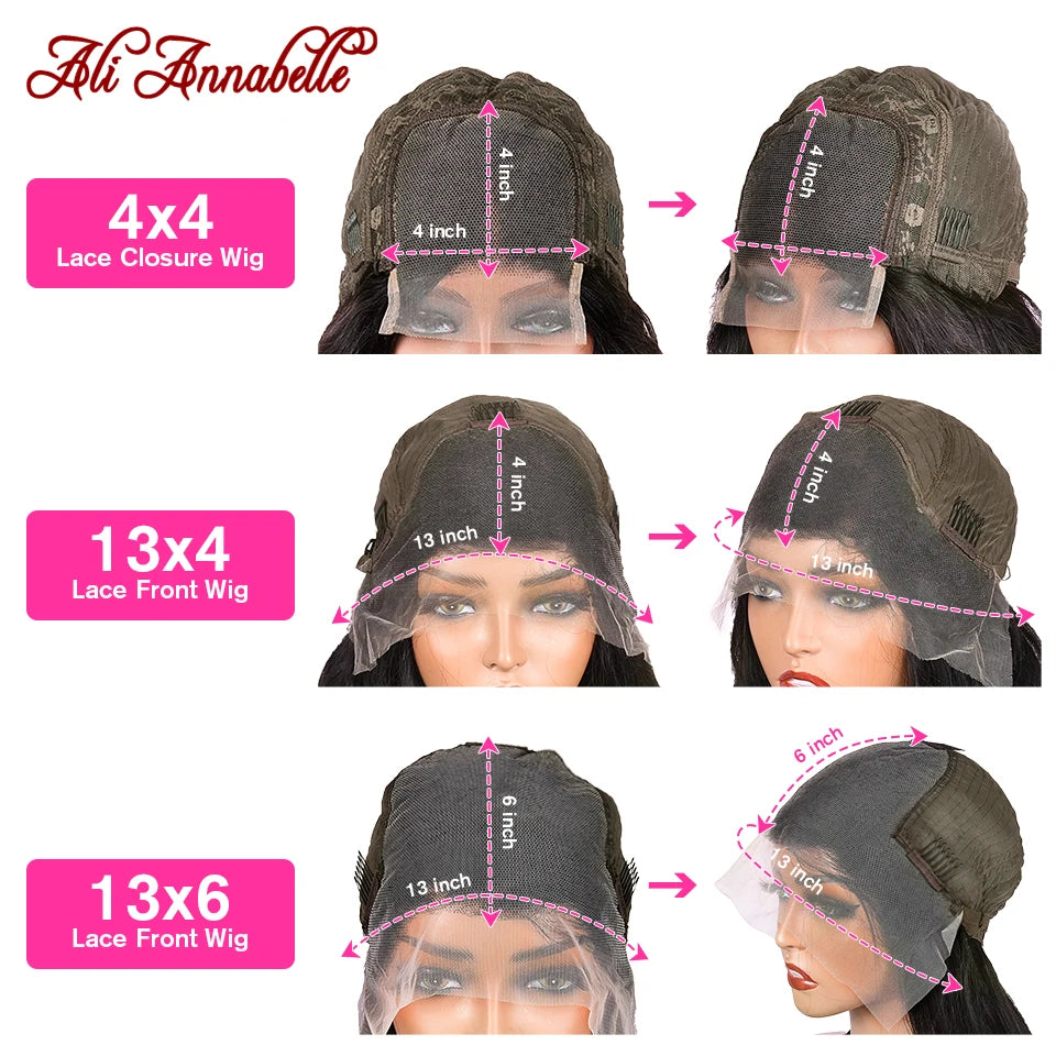 Malaysian Straight Lace Front Wigs Preplucked 13x4 13x6 Transparent Lace Frontal Wig Ali Annabelle Lace Front Human Hair Wigs