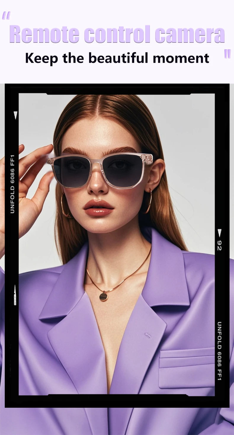 GS03 Smart Glasses for Men BT Sunglasses Earphone Outdoor Sports UV400 Polarized Anti Blue Light Lens IPX5 Intelligent Glass