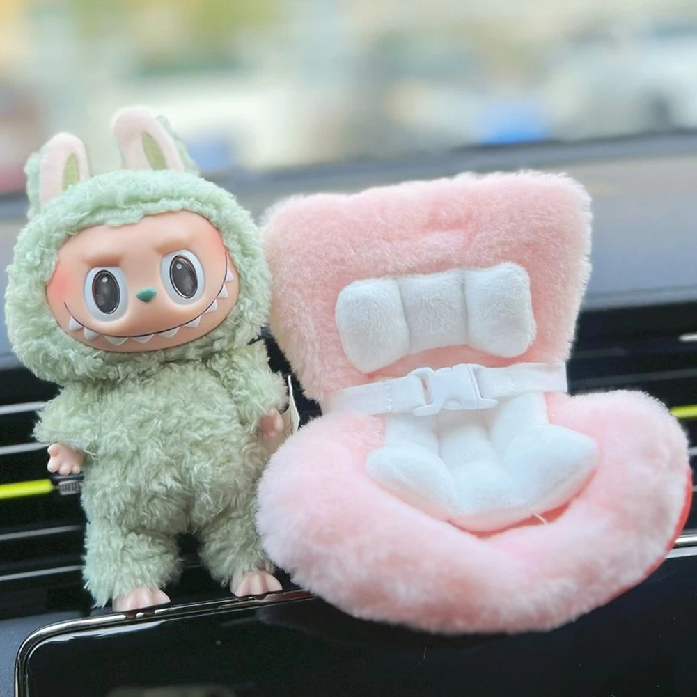 Car Doll Safety Seat for OB11 Labubu Cartoon Chair Model for Labubu Car Seat Outlet Decor for Labubu Doll Car Interior Styling