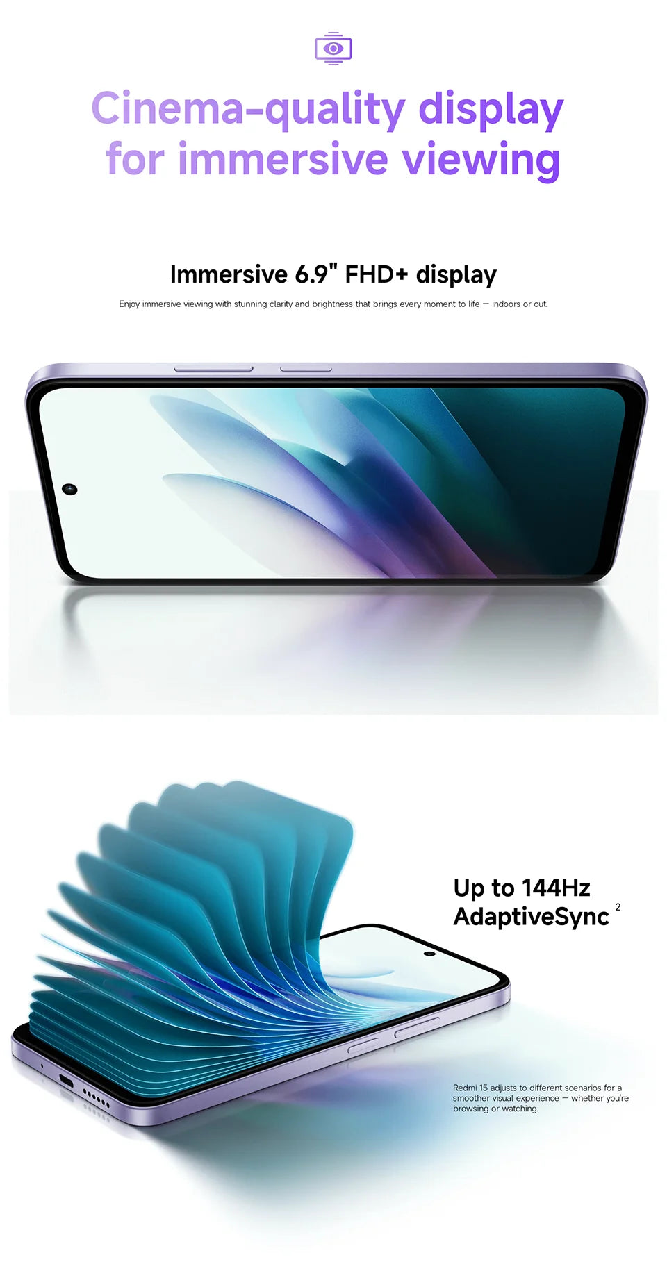 Xiaomi Redmi 15 Smartphone Global Version Snapdragon 685 128GB / 256GB ROM 6.9" FHD+ DotDisplay 50MP Camera 7000mAh IP64