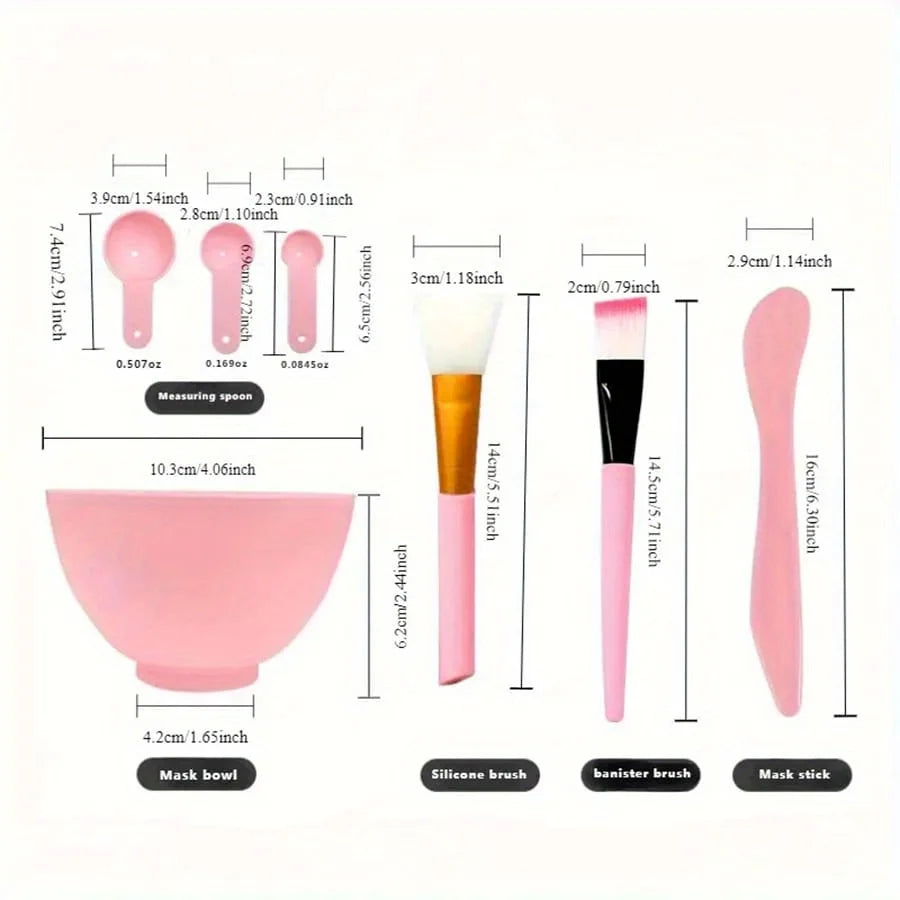 7pcs/Set DIY Face Mask Mixing Tools - Facial Applicator Spatula Mask Bowl Spoons -Applying Masks And Skin Care Products