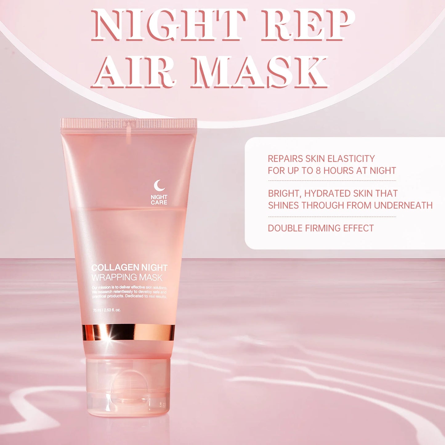Face Mask Collagen Night Wrapping Mask Elasticity Hydration Reduces Sagging Dullness Hydrolyzed Collagen Skin Care Products 75ml