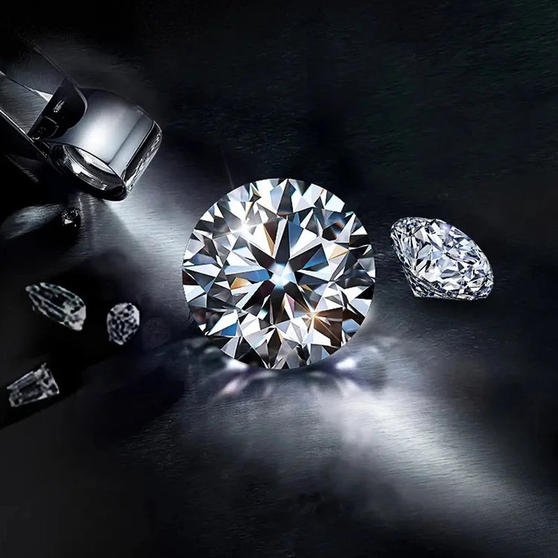 Moissanite Stone Real D Color Round Cut 0.1-20ct VVS1 Loose Gemstones for Jewelry Making Pass Diamond Tester with Certificate