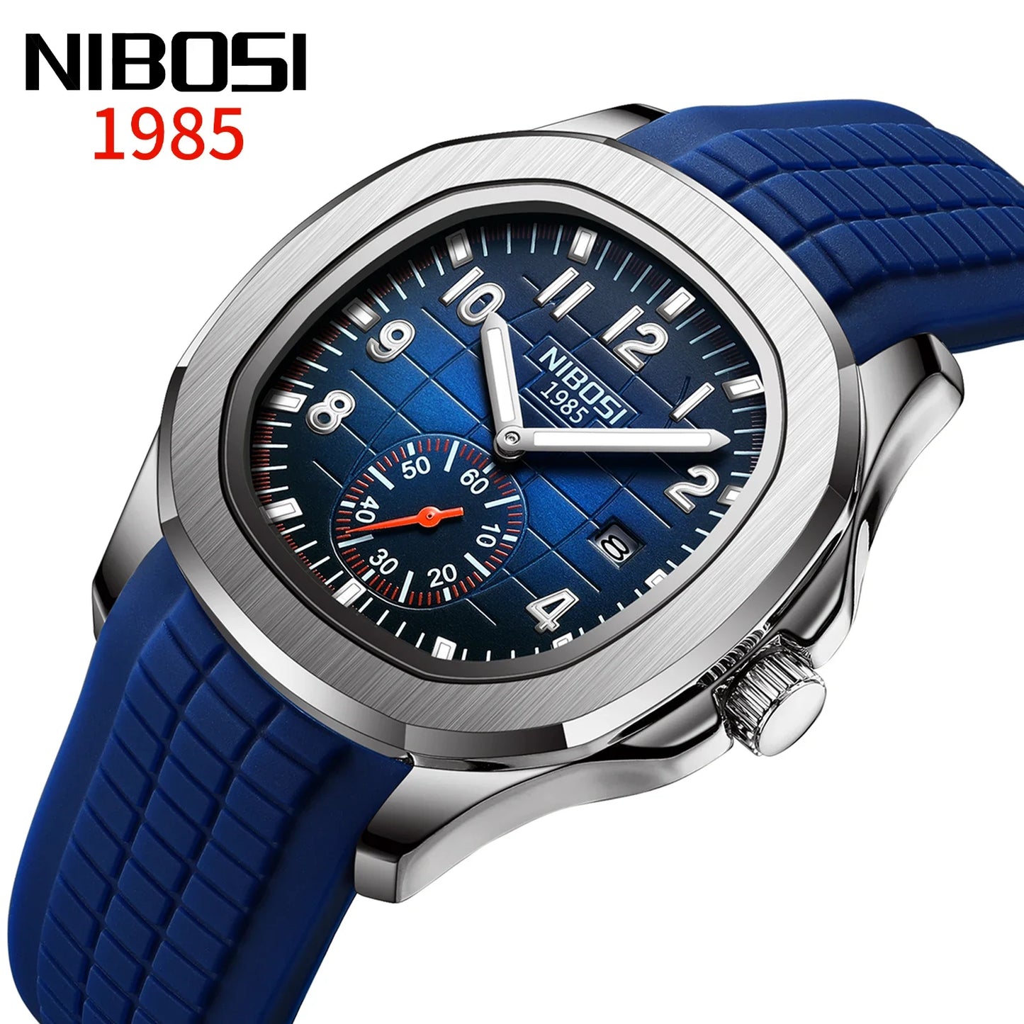 NIBOSI Brand Luxury Mens Watch Waterproof Luminous Digital Design Quartz Watch Casual Belt Date Watches For Men reloj hombre