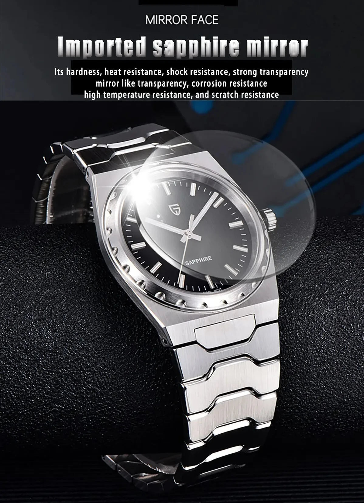 PAGANI DESIGN 2025 New Thin 7mm Fashion Men Quartz Watch V2 Stainless Steel Sapphire 10Bar Waterproof C3 reloj hombre