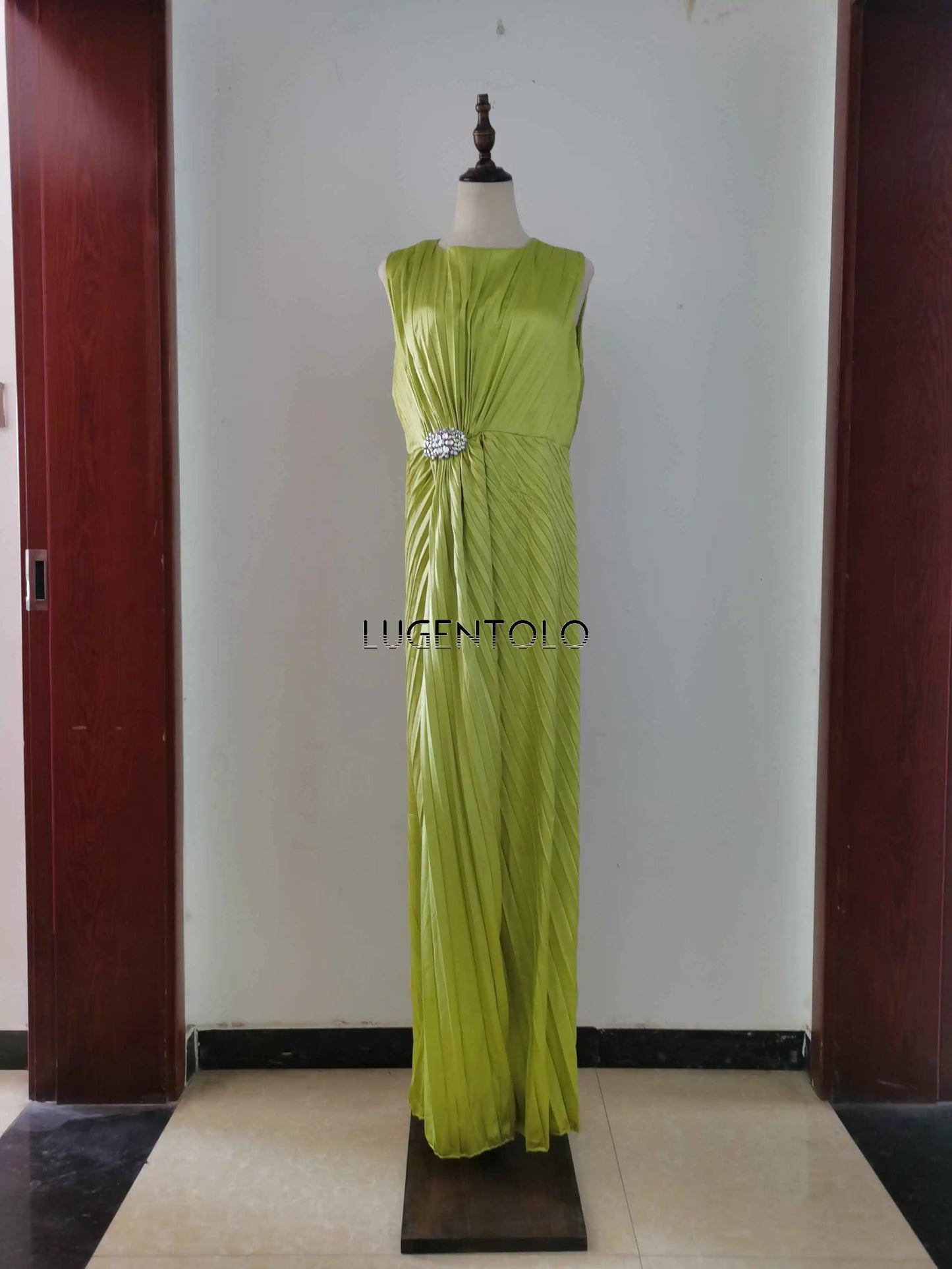 Women Sexy Dress New Sleeveless Solid Party Slim Empire Split Female Elegant Round Neck Fashion Long Clothing