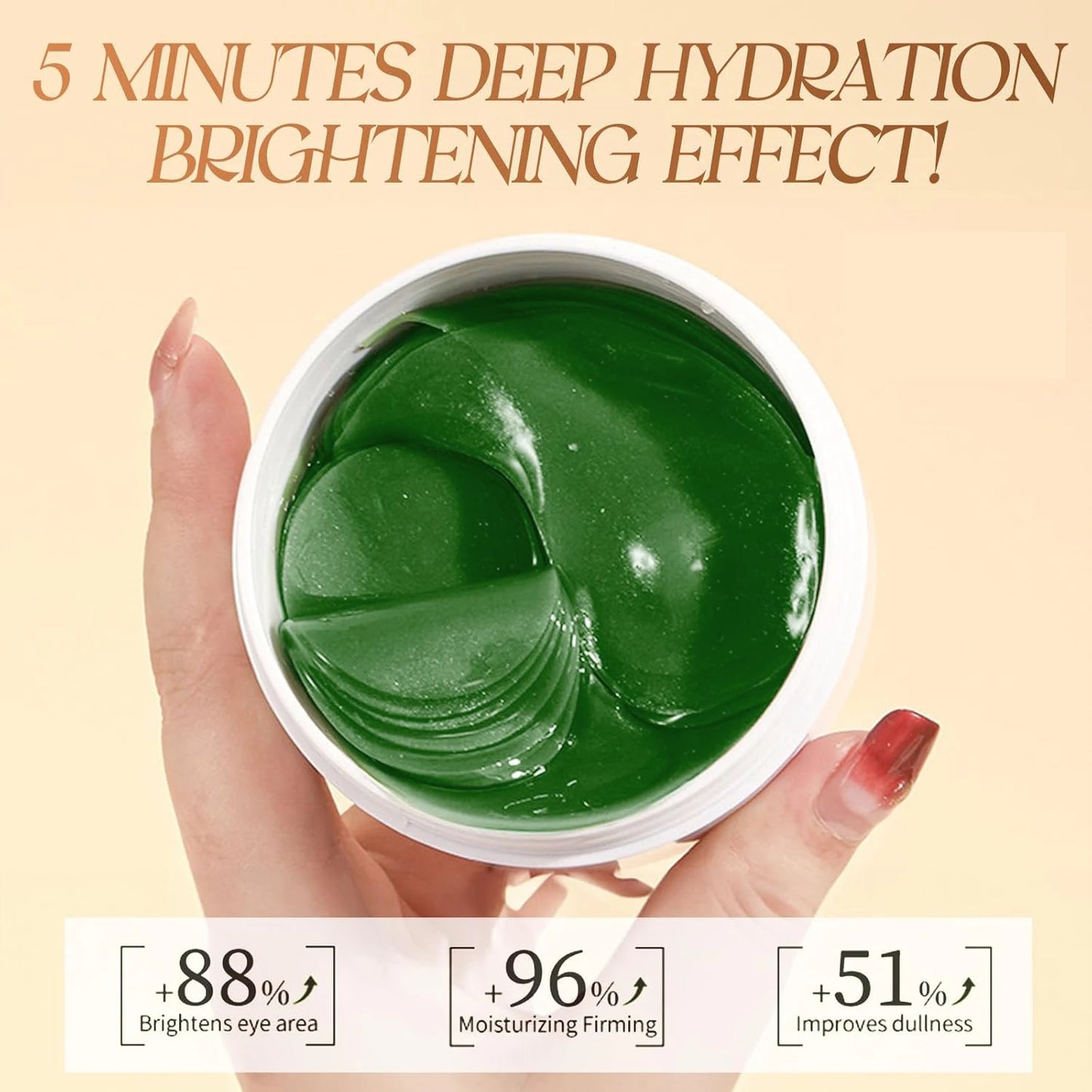 Seaweed Eye Mask; Rich in Seaweed, Collagen and Hyaluronic Acid, Smoothes Fine Lines, Fades Dark Circles, Tightens and Nourishes the Skin, Makes the Skin Smoothes and Softens the Eyes