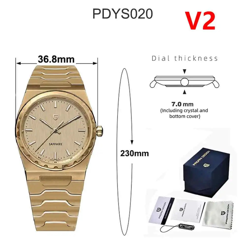 PAGANI DESIGN 2025 New Thin 7mm Fashion Men Quartz Watch V2 Stainless Steel Sapphire 10Bar Waterproof C3 reloj hombre