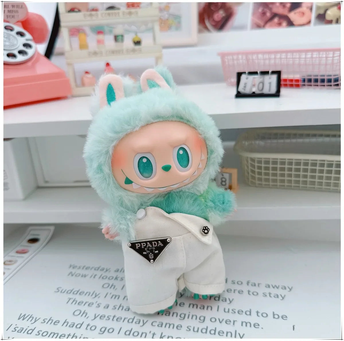 Para 15-17cm Labubu V1 V2 Idol muñeca traje sombrero monos ropa regalo Mini ropa de muñeca de peluche accesorios de atuendo