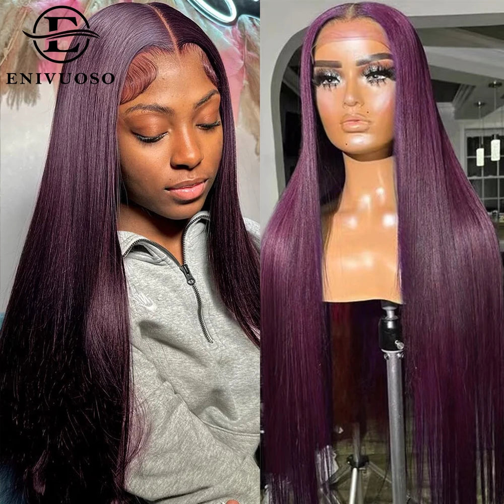 Reddish Brown Silky Straight 13x4 13X6 HD Synthetic Lace Front Wigs For Women 30 Inch Auburn Brown Straight Lace Wig Pre Plucked