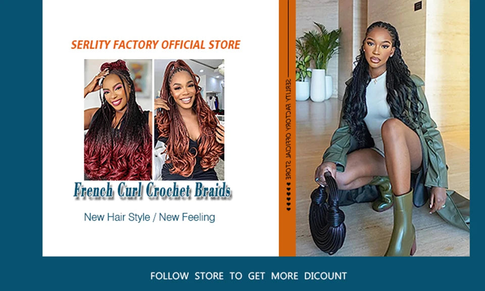 French Curl Crochet Braids 14 Inch Kid-Friendly Goddess Box Braids with Bouncy Curly Ends French Curls Braiding Hair for Women