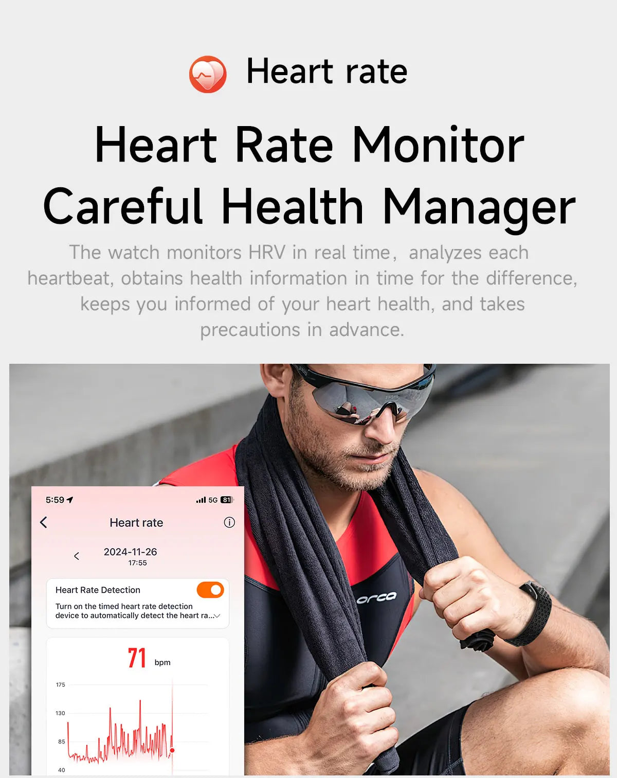 New Smart Watch Men Smart Health Wristband Women GPS Sport Trajectory 1ATM Waterproof All Day Healthy Monitor Fitness Bracelet