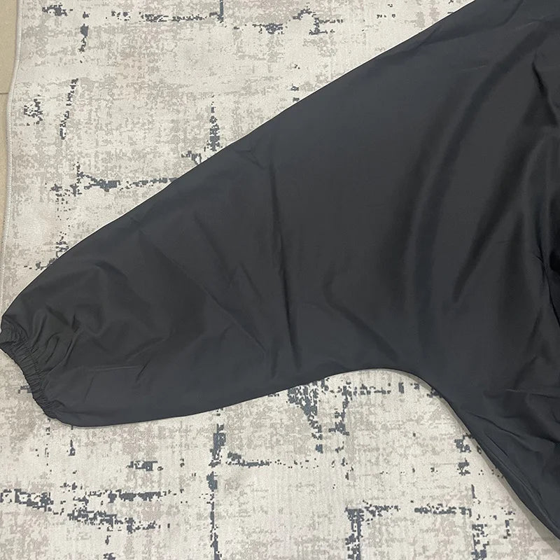 Men Women Oversized Poster Style Black Fur Collar Vultures YZY Kanye Hoodie Top Quality Nylon Nylon Woven Windproof Pullover