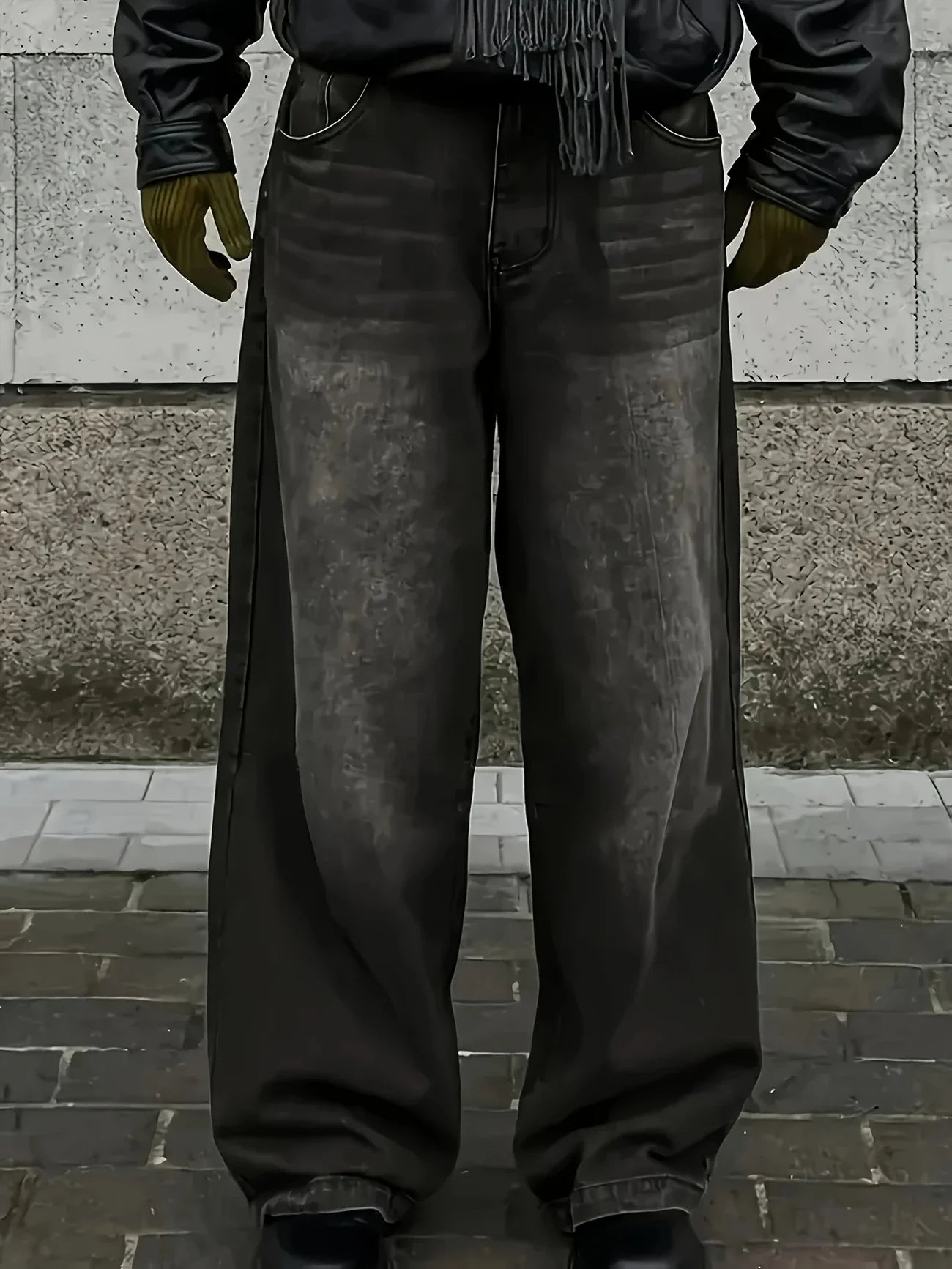 Men'S Skinny Fit Wide Leg Jeans, Men'S Stylish Comfy Denim Pants, Versatile For Four Seasons