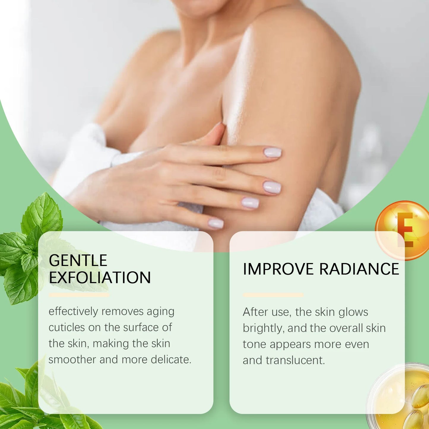 Sea Salt Body Scrub Cleansing Pores Purifying Remove Dead Skin Improve Dry Rough Skin Smoothing Exfoliating Green Tea Scrub 100g