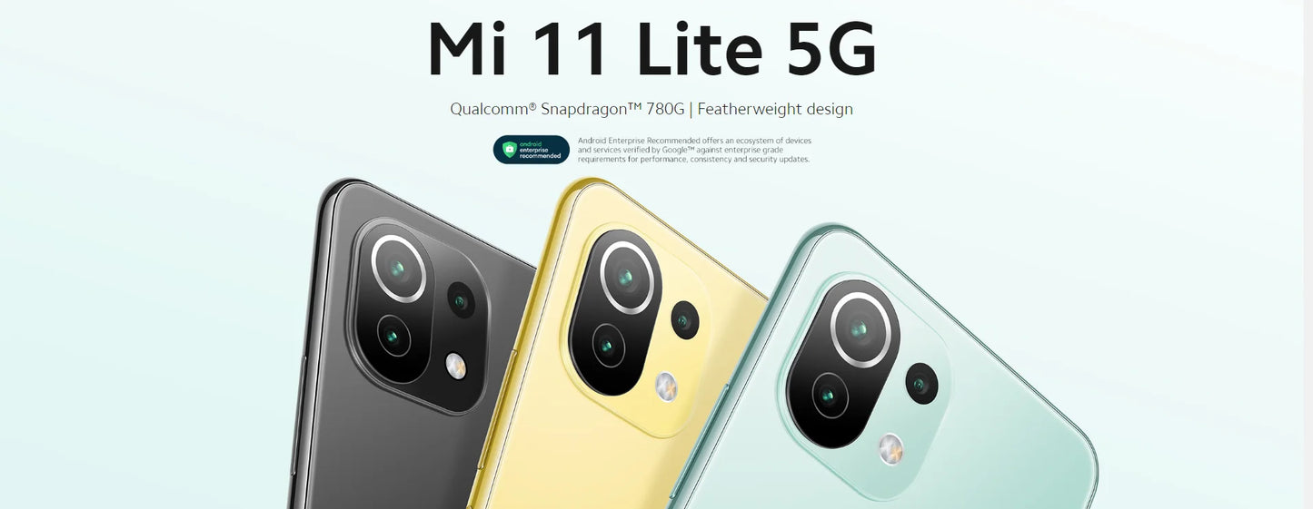 Xiaomi mi 11 Lite smartphone Cell Phones 5G AMOLED Snapdragon 780G 64MP Full Screen 90HZ used phone