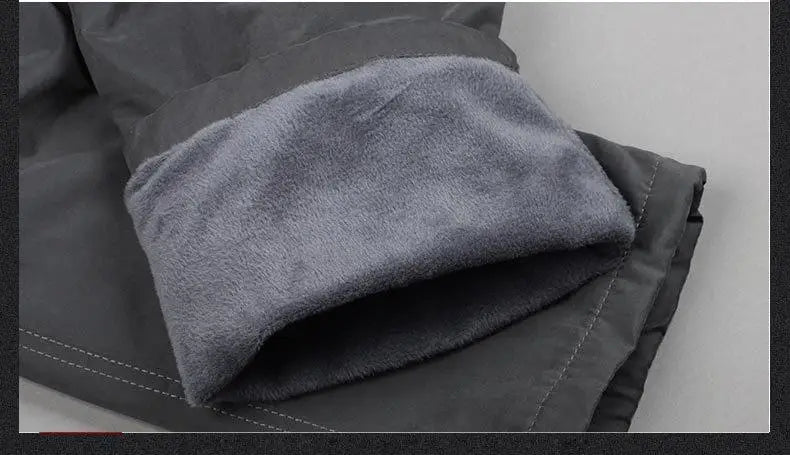 Autumn Winter Mens Cargo Pants Fleece Warm Trousers Cotton Pants Insulated Hiking Running Pants Man Multiple Pockets