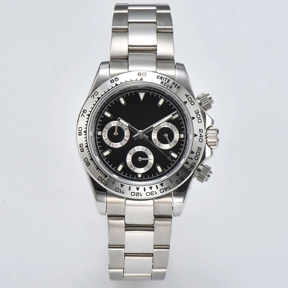 VK63 watch Luxury Men's Watch Sapphire Customizable Multi functional Chronograph Stainless Steel Case Suitable for VK63 Movement