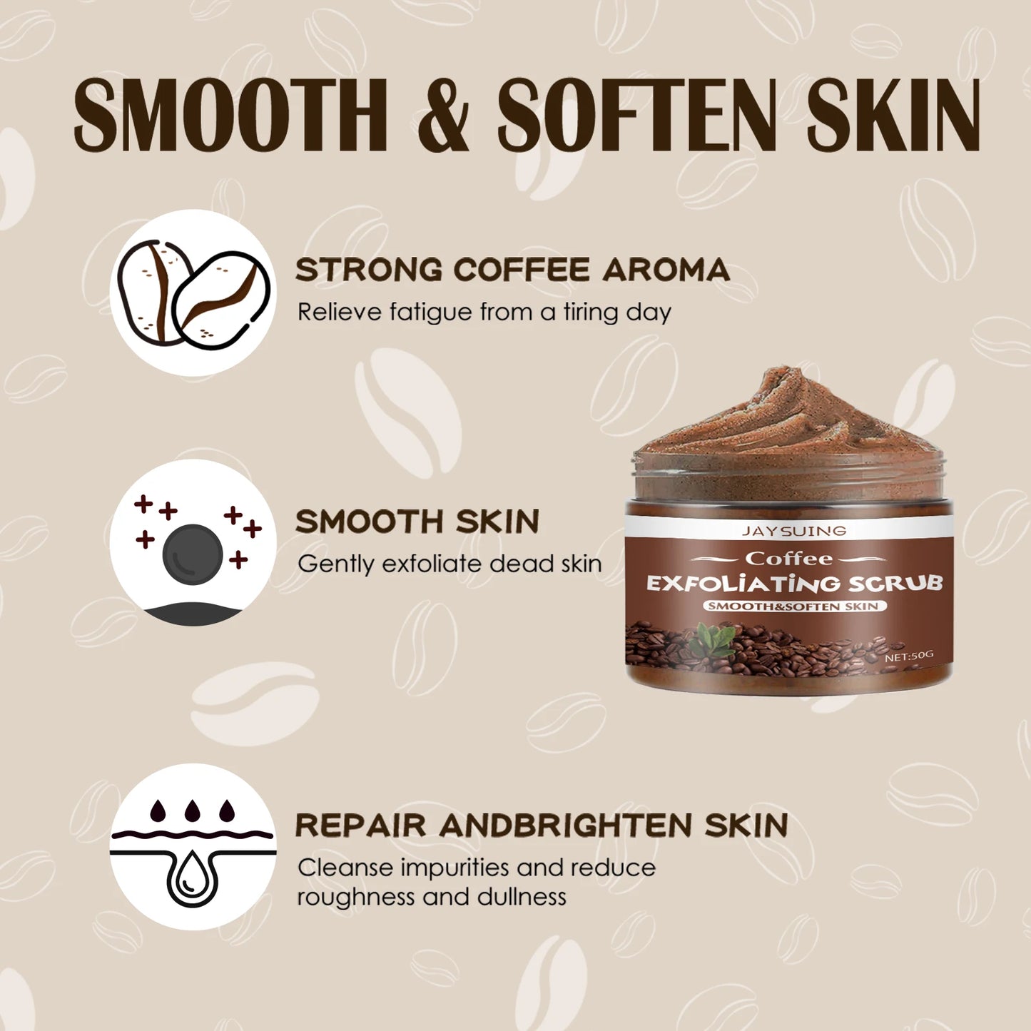Coffee Scrub Body Exfoliating Black Pigment Cleansing Elbow Underarm Knee Reduces Rough Dull Dead Skin Scrub Cleansing Cream