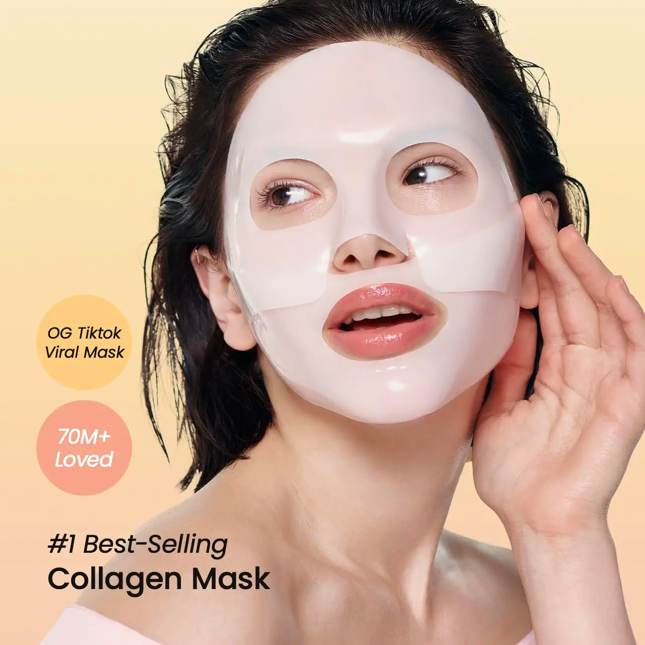 BIODANCE Bio-Collagen Deep Hydrating Gel Mask, Night Moisturizing, Shrinking Pores, Improving Elasticity, 4 Pieces per Box