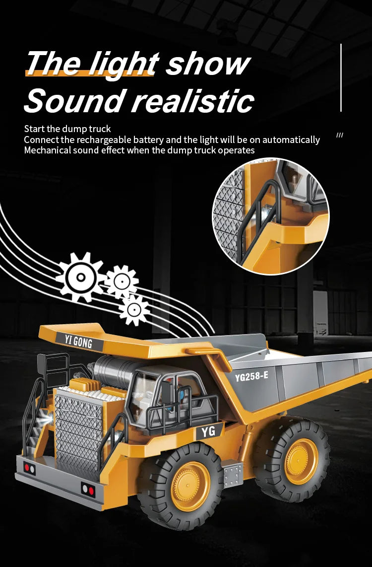 RC Car Children Toys Remote Control Car Toys For Boys Radio Control Excavator Dump Truck Bulldozer Electric car Kids Toys Gift