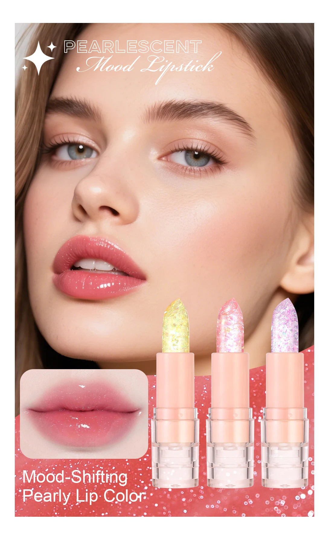 Lipstick Is Moisturizing, Non-Sticky, Long-Lasting, Moisturizing, Hydrating, Lip Gloss, Color-Changing, Fine Glitter, Color-Preserving, Waterproof, Non-Stick Lipstick