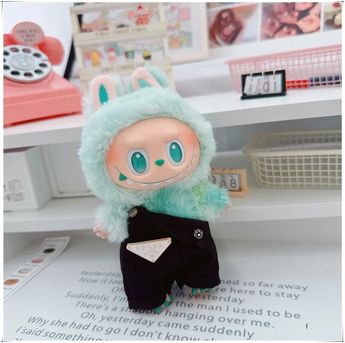 Para 15-17cm Labubu V1 V2 Idol muñeca traje sombrero monos ropa regalo Mini ropa de muñeca de peluche accesorios de atuendo