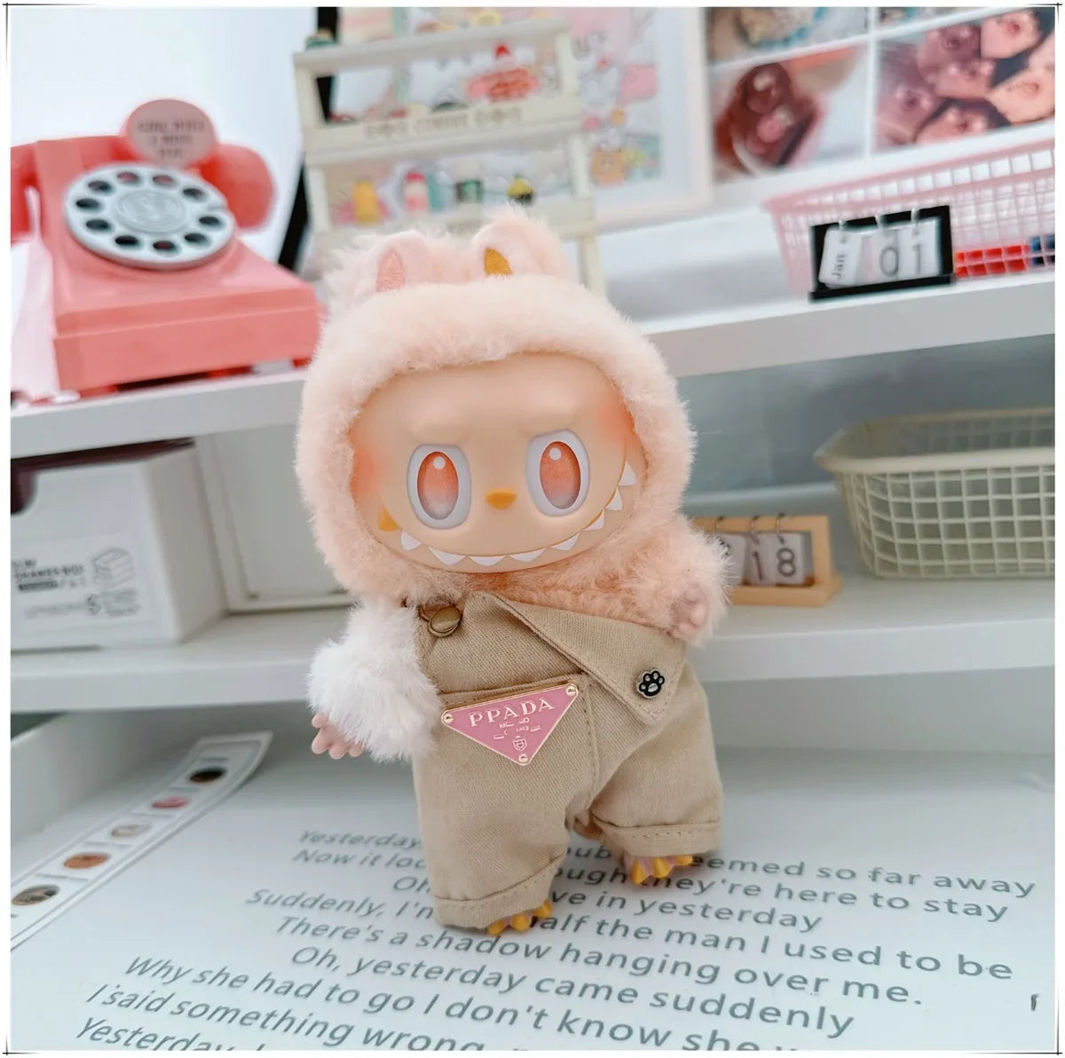 Para 15-17cm Labubu V1 V2 Idol muñeca traje sombrero monos ropa regalo Mini ropa de muñeca de peluche accesorios de atuendo