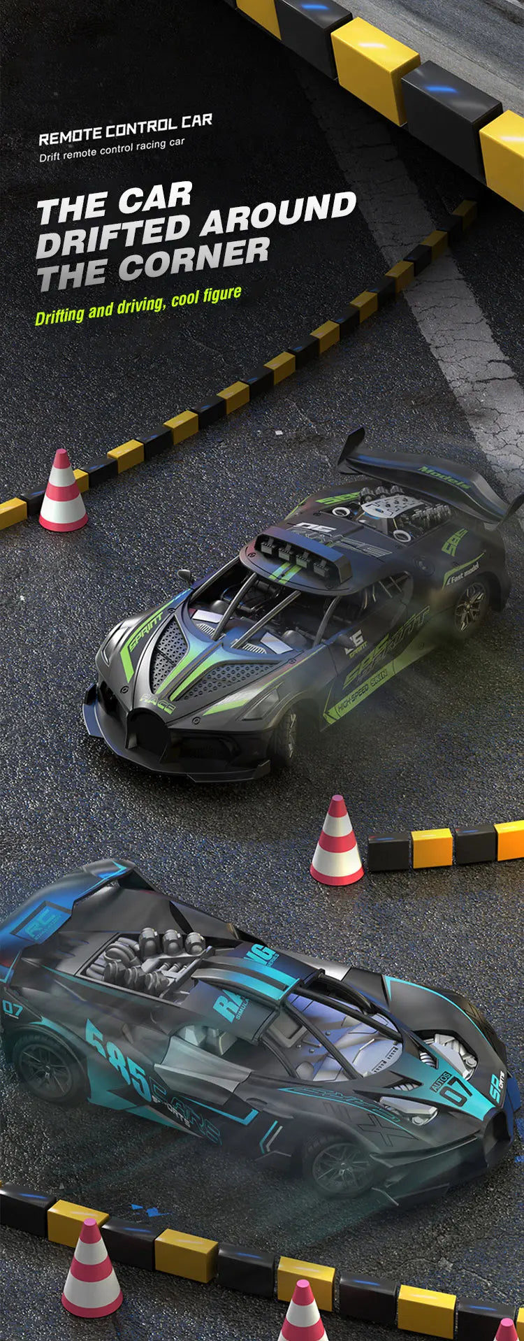 RC Car 4Ch High - Speed Remote Control Drift Electric Sportscar Toy, Perfect Birthday Present for Boys