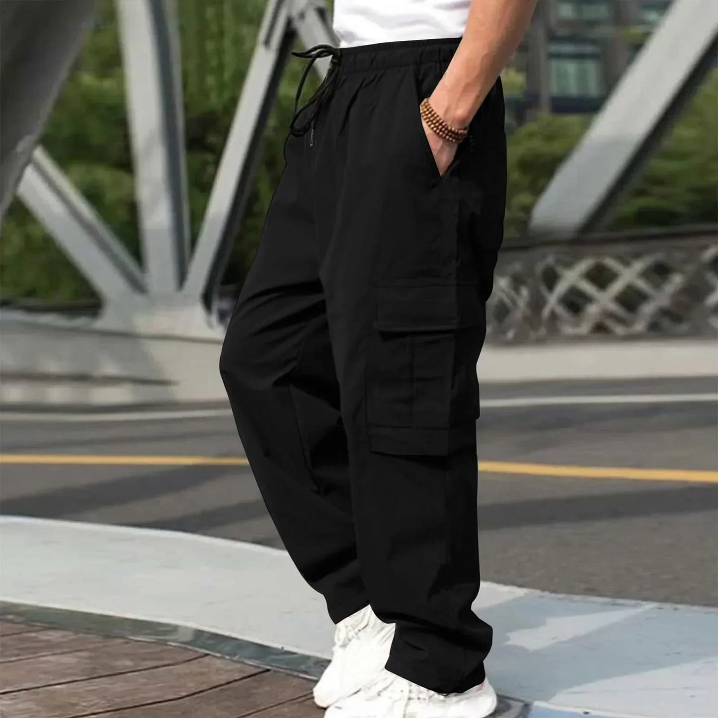 New Summer Men's Loose Fit Straight Leg Casual Pants - European & American Style Youth Fashion" cargo pants mens pants