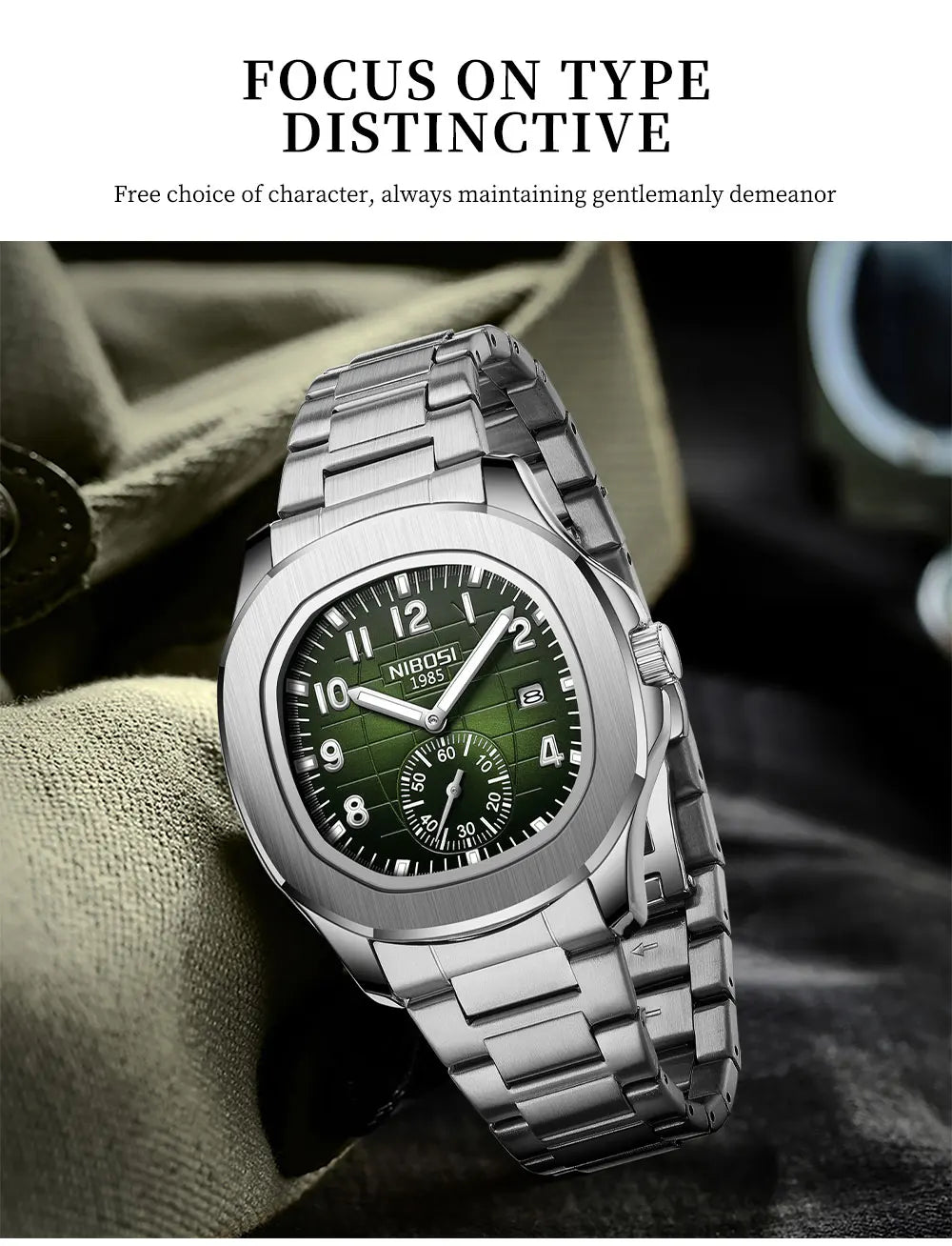 NIBOSI Brand Luxury Mens Watch Waterproof Luminous Digital Design Quartz Watch Casual Belt Date Watches For Men reloj hombre