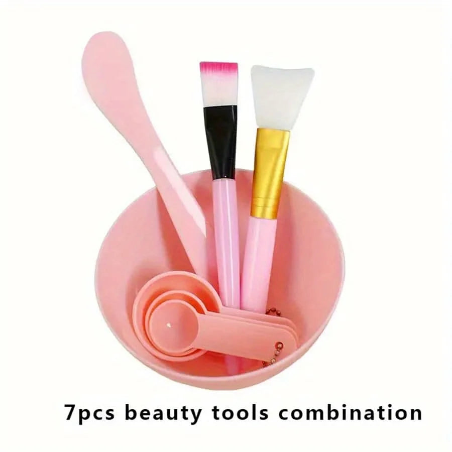 7pcs/Set DIY Face Mask Mixing Tools - Facial Applicator Spatula Mask Bowl Spoons -Applying Masks And Skin Care Products