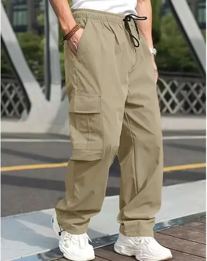New Summer Men's Loose Fit Straight Leg Casual Pants - European & American Style Youth Fashion" cargo pants mens pants