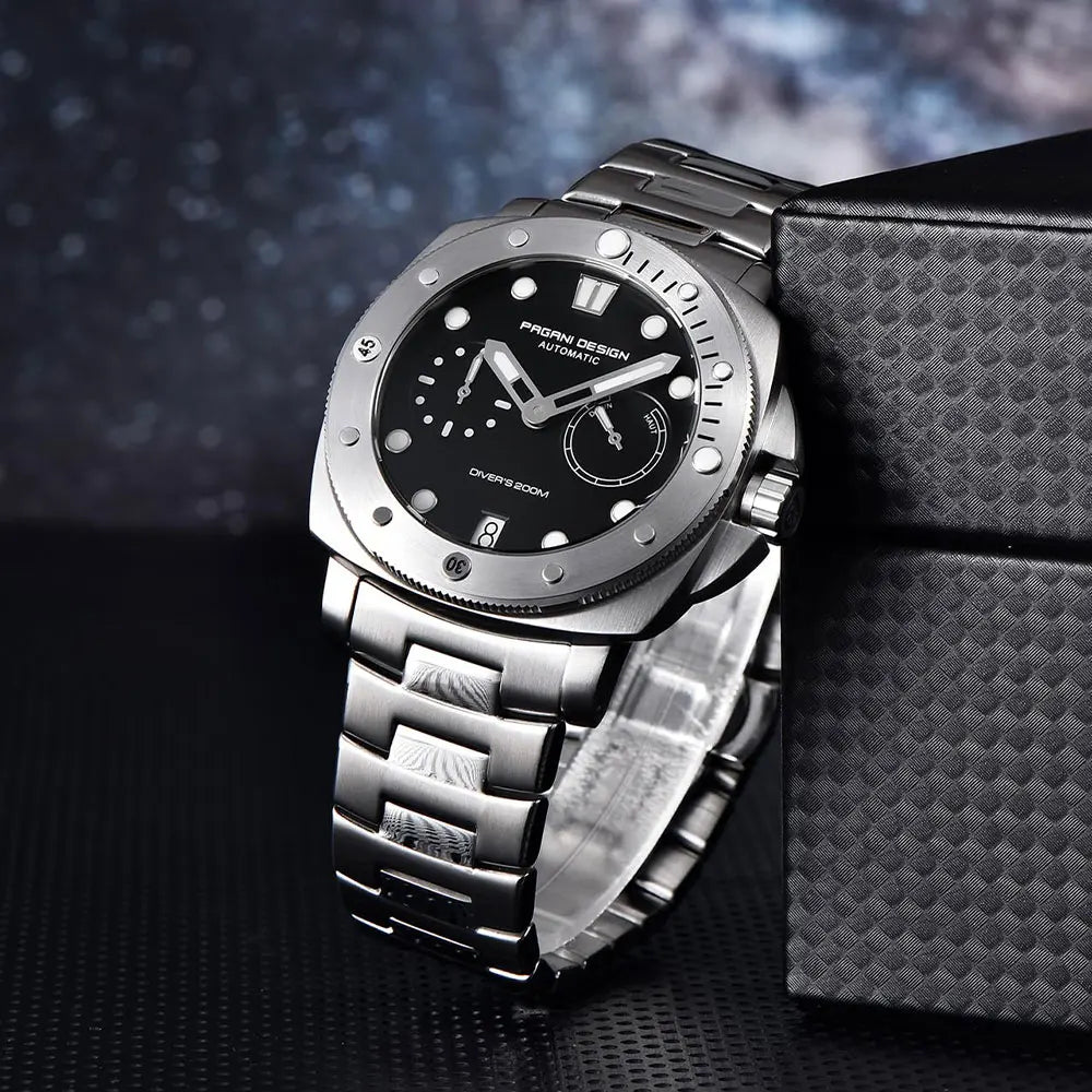 PAGANI Design New Men Automatic Mechanical Watches Diver Watch For Top Brand Luxury 200M Waterproof AR Sapphire Watch for Men