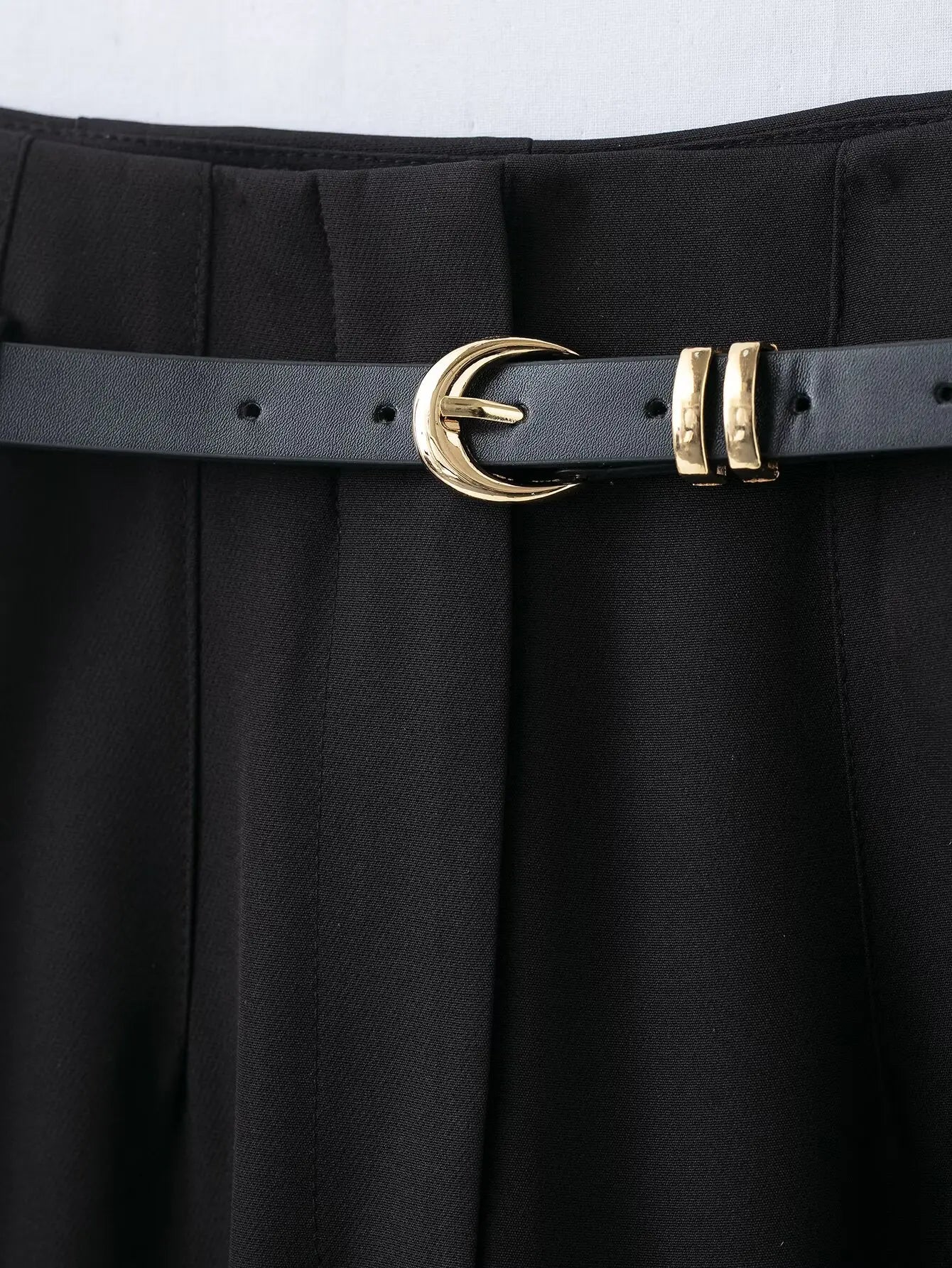 Faionable High Waist Belted Straight Leg Pants Women's Slim Fit Casual Autumn New Arrival Street Sle Polyester Fiber