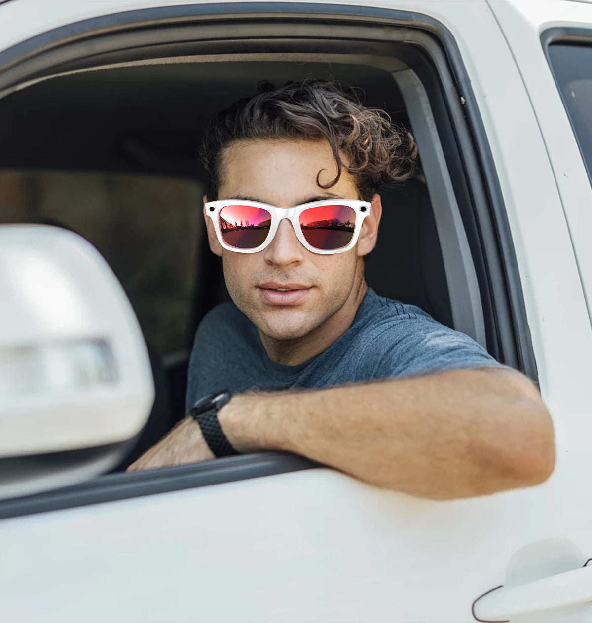 AI Smart Glasses 5 Million Pixels Recording Videos Photo Recognition Answer Translation 290mAh IP66 Waterproof Bluetooth Glasses