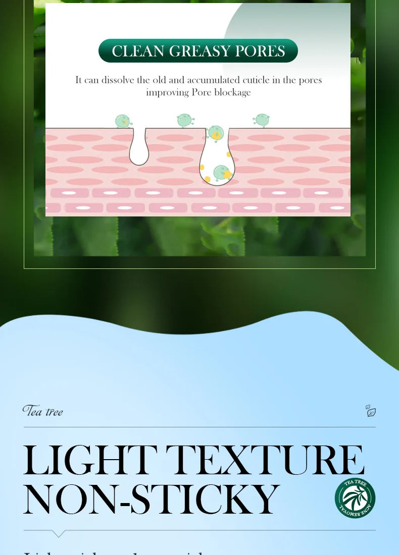 SADOER Tea Tree Acne Removing Cream Facial Skincare Oil Control Face Gel Creams Hydrating Moisturizing Facial Cream Skin Care